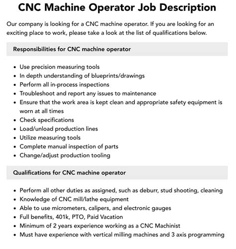 cnc machining operations skills|cnc operator roles and responsibilities.